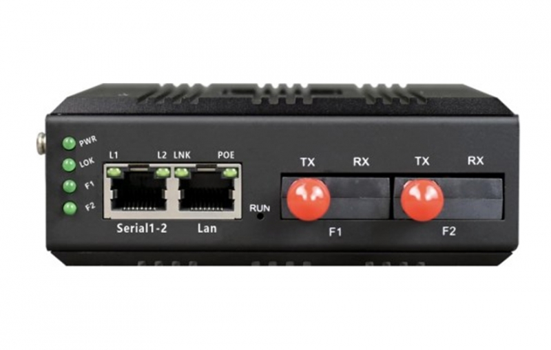 可光纖級連型2路 RS232/422/485 ModBus 串口服務器 (帶 WEB 與 SNMP 網(wǎng)管)